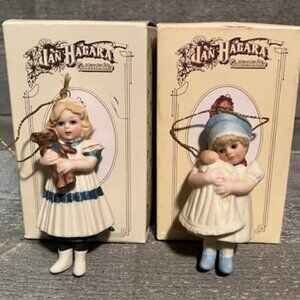 set of two vintage  Jan Hagara limited edition Christmas ornaments